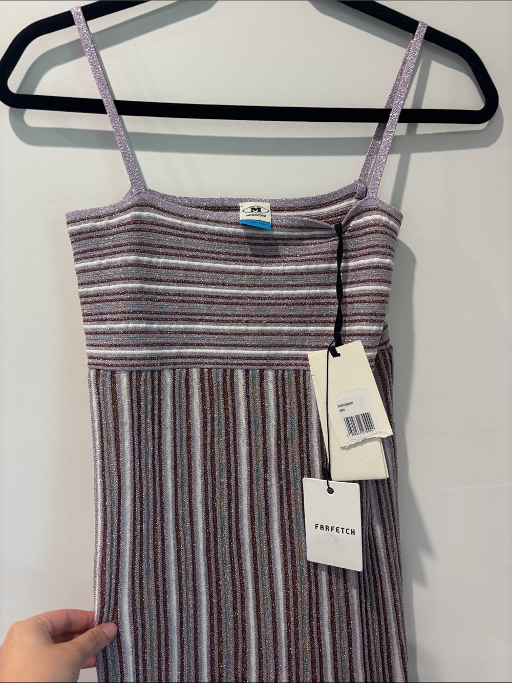 Missoni Striped Knit Maxi Dress in Mauve and Cream - Picture 3 of 7